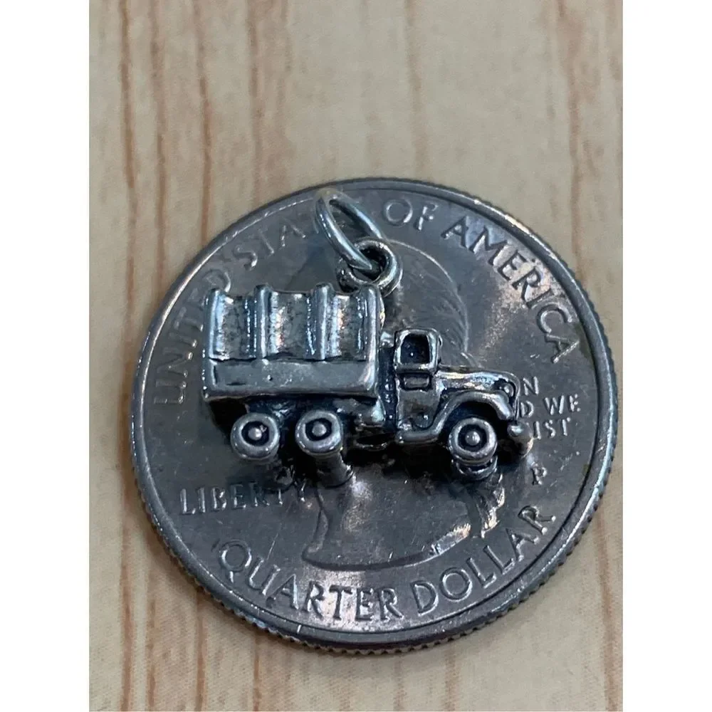 .925 Military Truck Sterling Silver Jewelry Charm